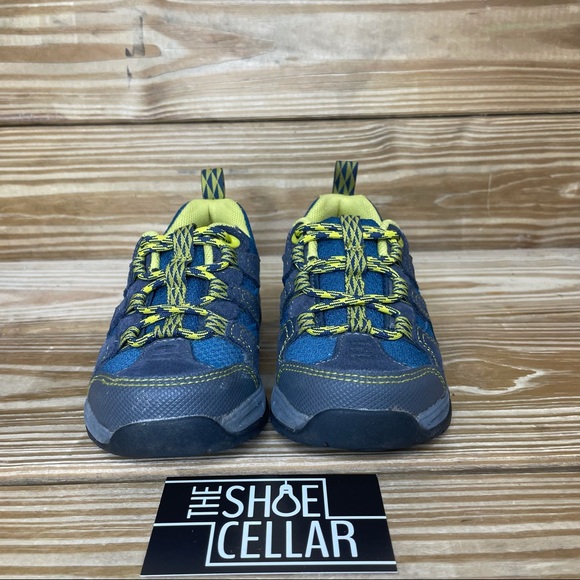 LLBean Toddler Boy’s 10 Blue/Yellow Fabric Athletic Lace Up Hiking Sneakers - Picture 3 of 12